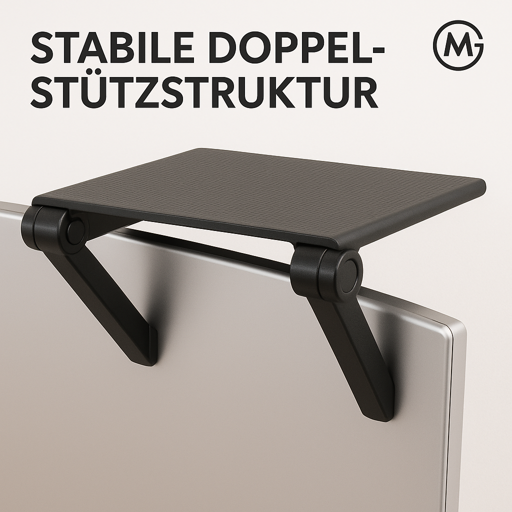 Bildschirm-Ablage für TV und Monitor, Router-Halterung, bohrfrei DE.