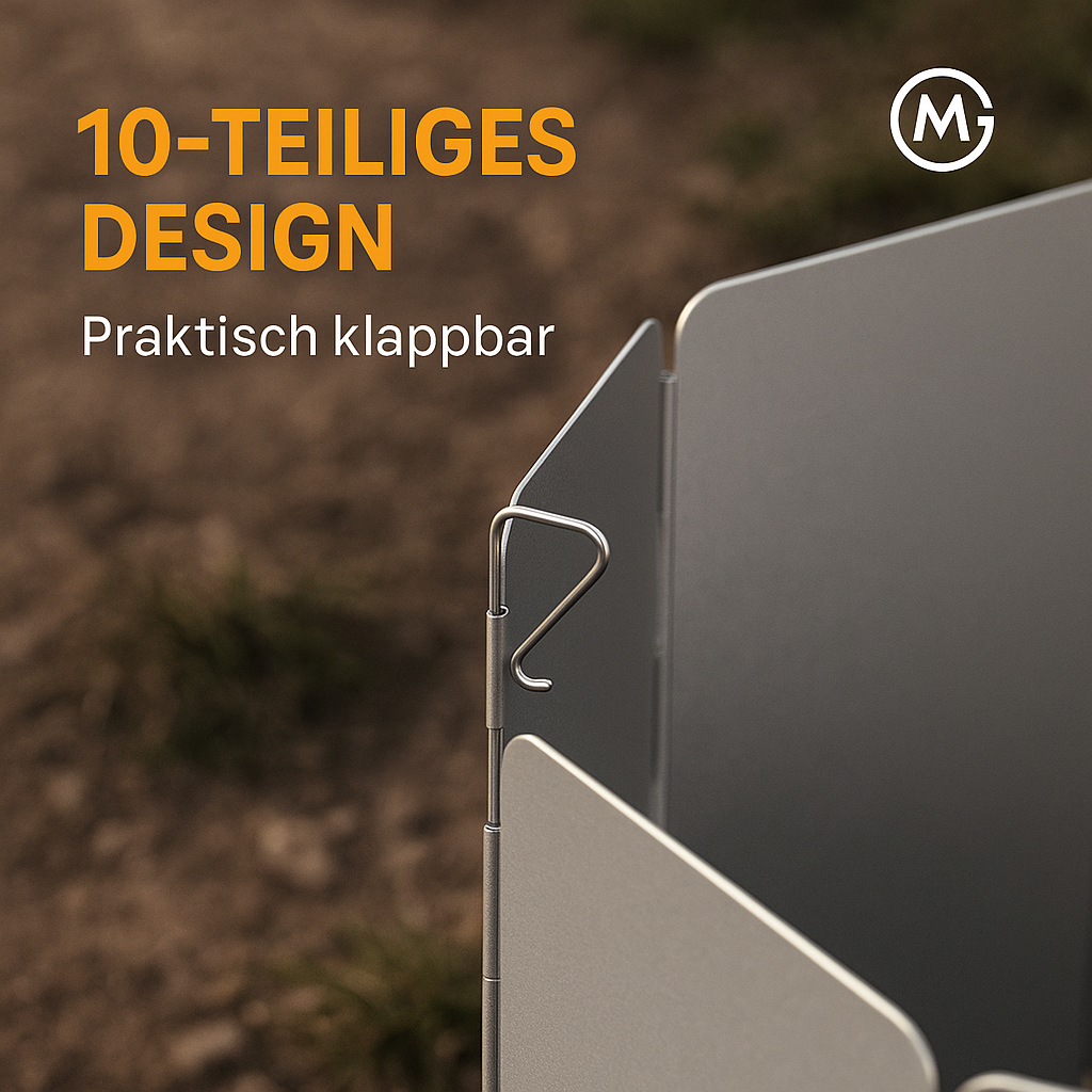 Camping Windschutz 10-teilig Alu ultraleicht faltbar Outdoor DE.