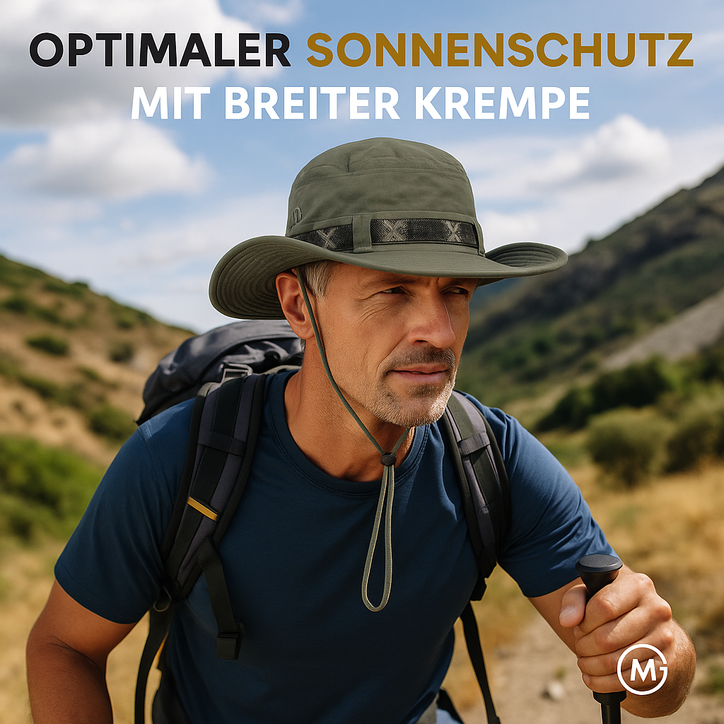 Herren Sommerhut UV-Schutz mit breiter Krempe Outdoor DE.