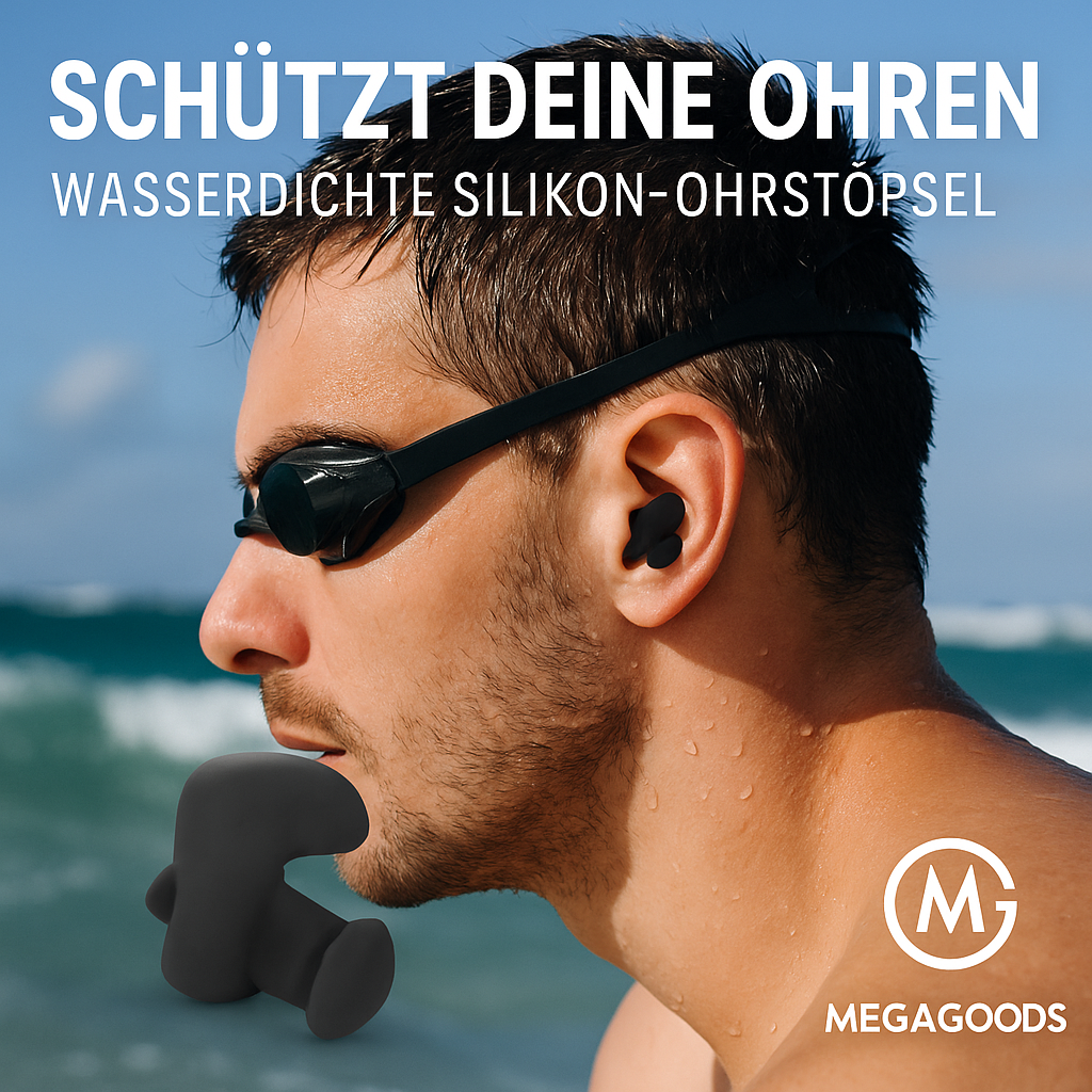Wasserdichte Silikon-Ohrstöpsel Schwimmstöpsel 1 Paar DE.