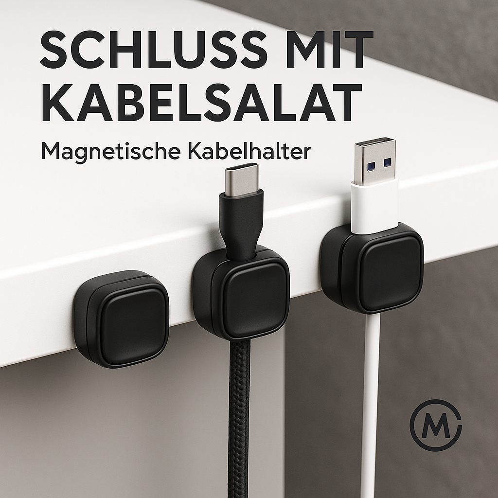 Magnetische Kabelhalterung Set Kabelmanagement Schreibtisch DE.