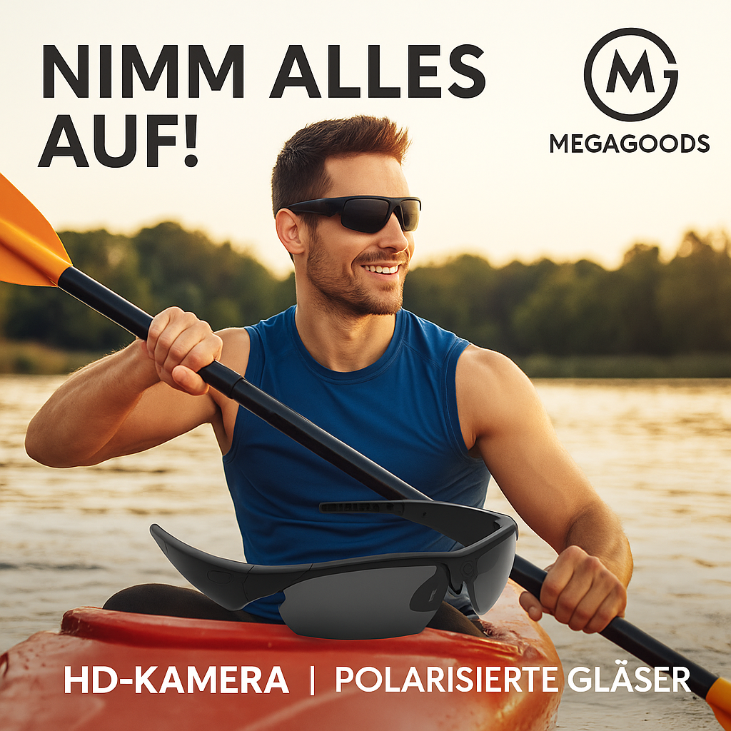 Kamera-Brille 1080P Full HD Videoaufnahme für Sport und Outdoor DE.