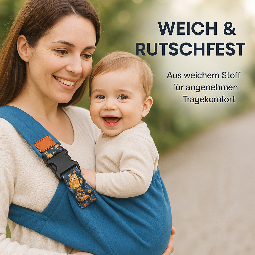 Baby Tragetuch weich rutschfest mit Ring ergonomisch DE.