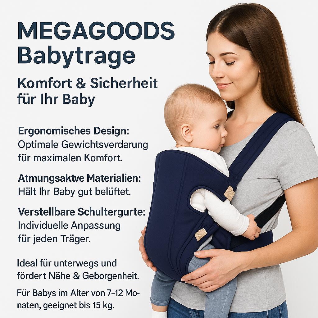 Ergonomische Babytrage atmungsaktiv verstellbar Fronttrage DE.