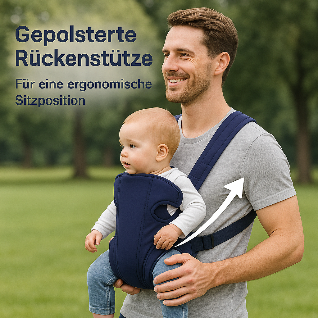Ergonomische Babytrage atmungsaktiv verstellbar Fronttrage DE.