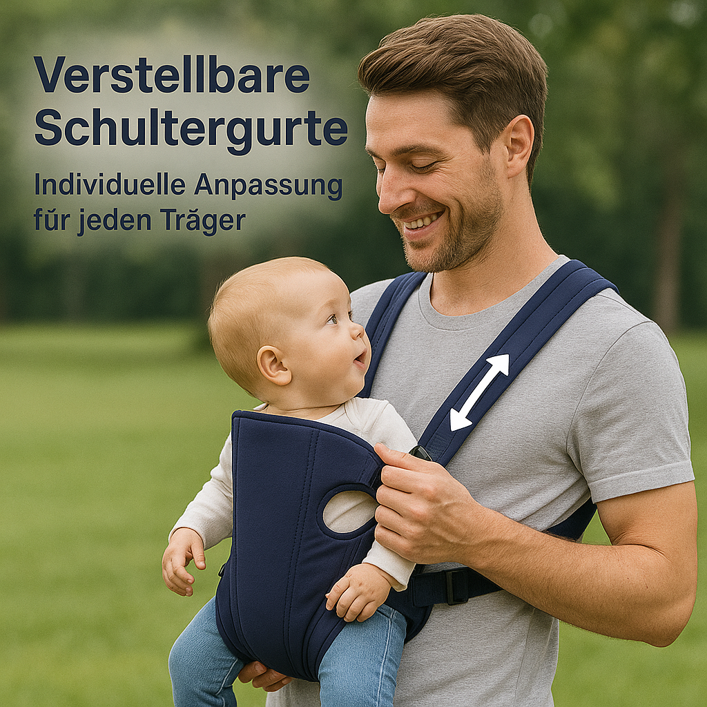 Ergonomische Babytrage atmungsaktiv verstellbar Fronttrage DE.