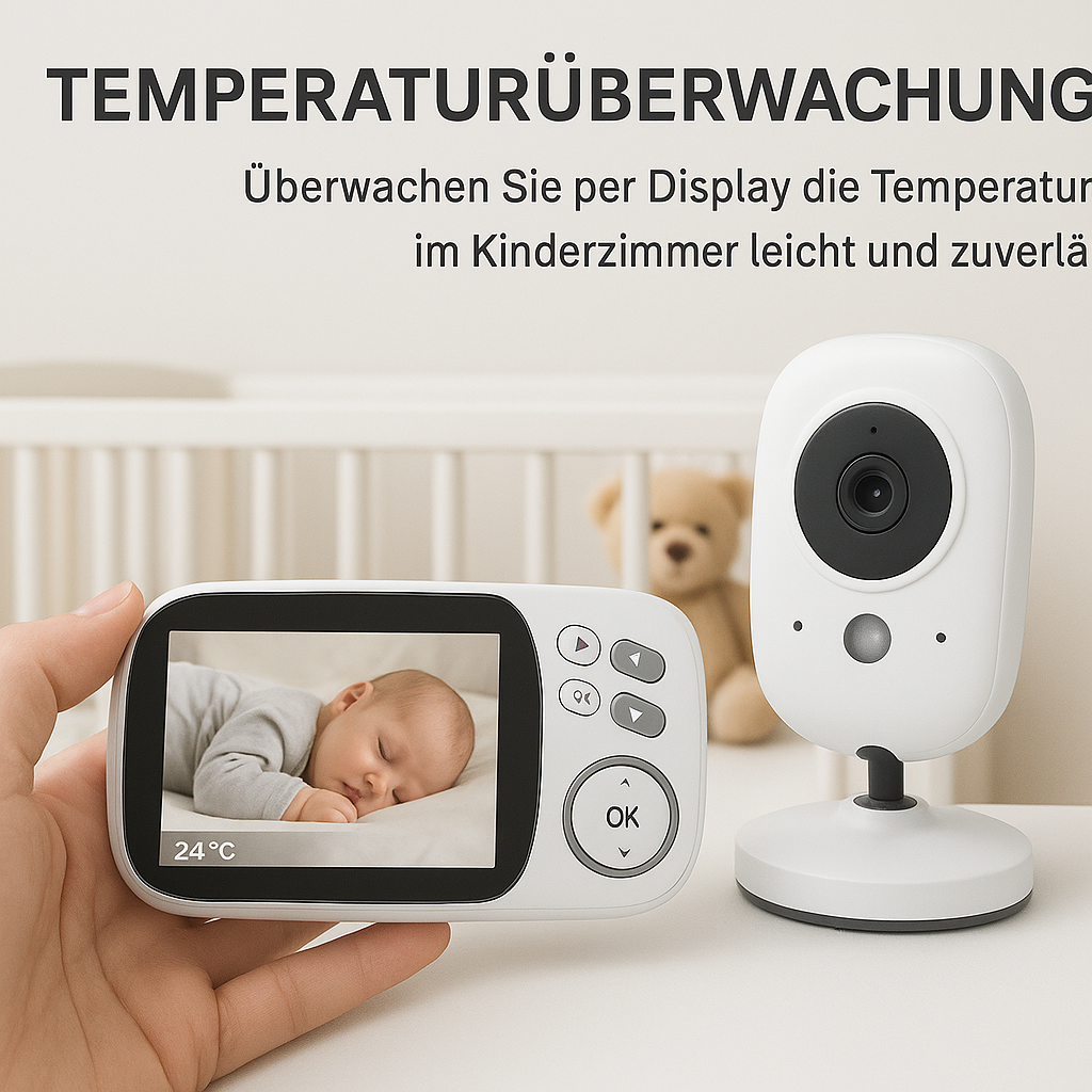 Babyphone mit Kamera 2,4 GHz LCD Display Nachtsicht DE.