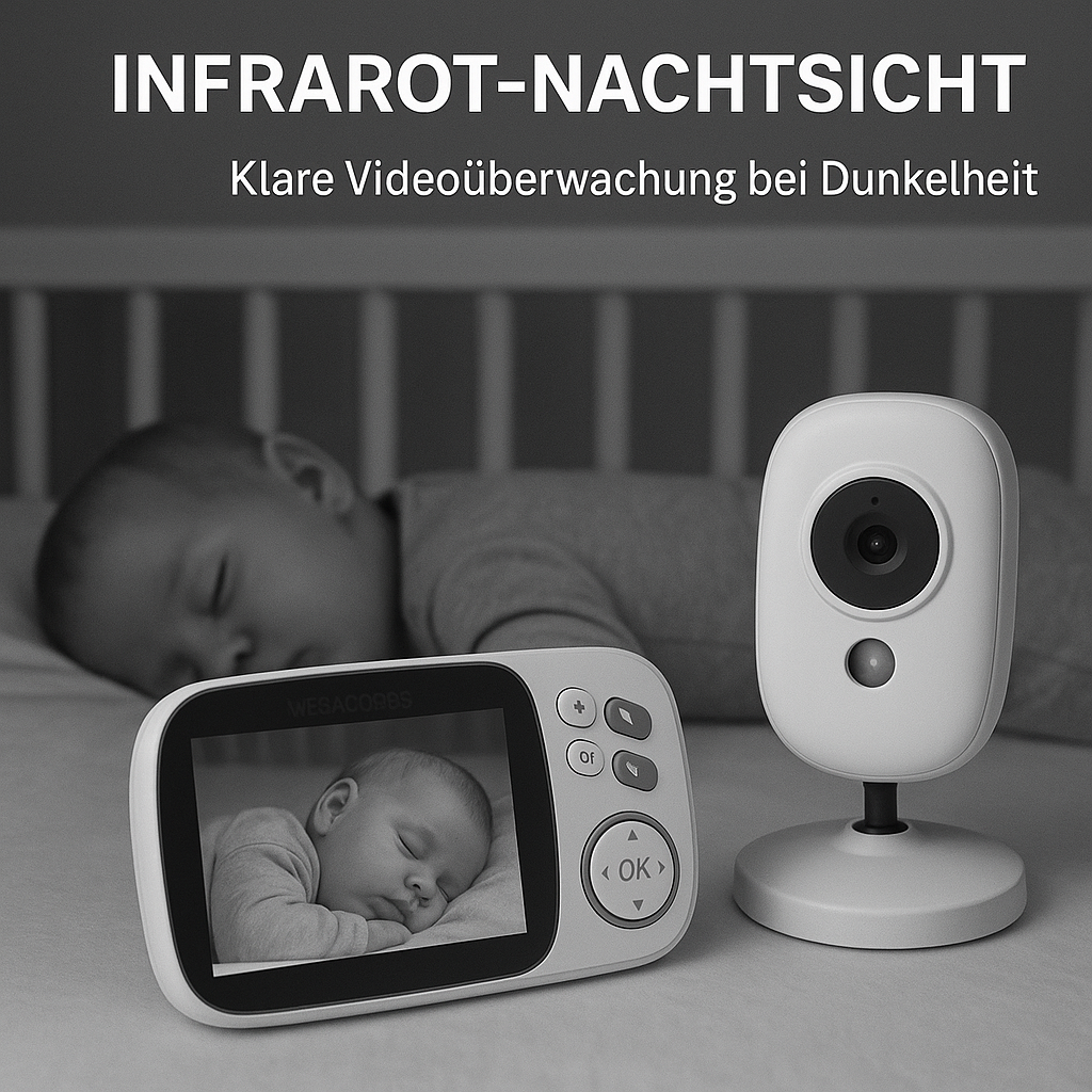 Babyphone mit Kamera 2,4 GHz LCD Display Nachtsicht DE.