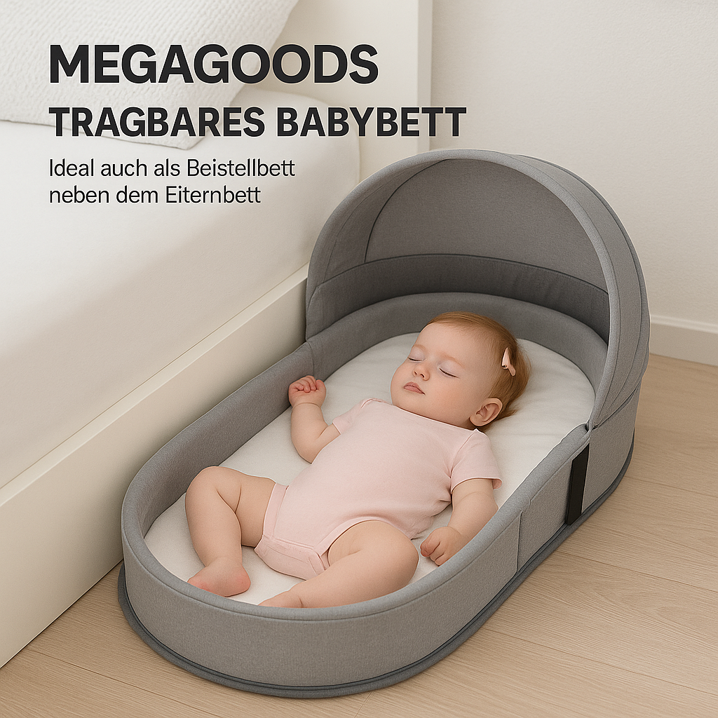Faltbares Babybett Reisebett mit Moskitonetz weich und atmungsaktiv DE.