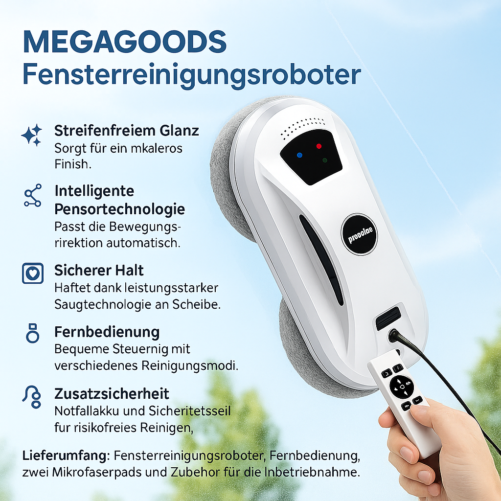 Ultradünner Saugroboter Fensterputzroboter mit Fernbedienung DE.