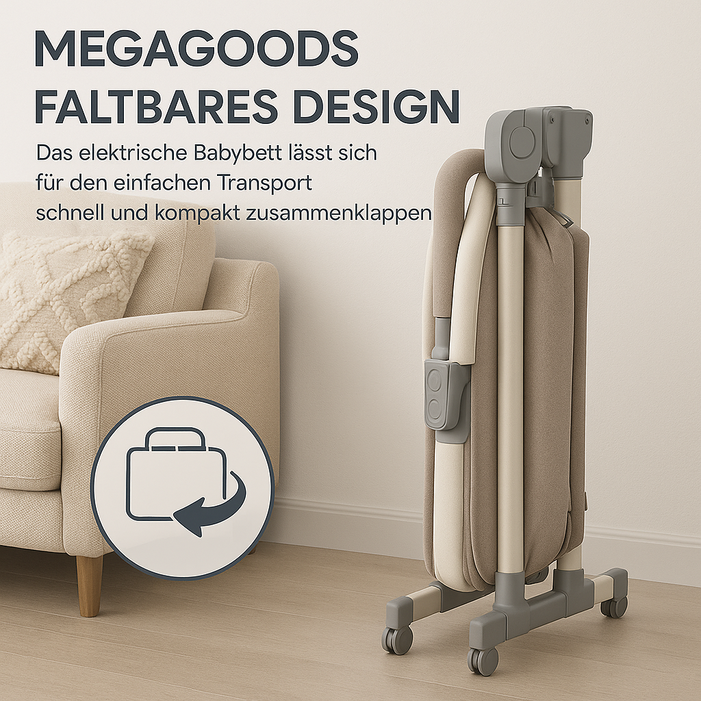Elektrische Babywiege mit Bluetooth Musik Pendelschaukelfunktion DE.