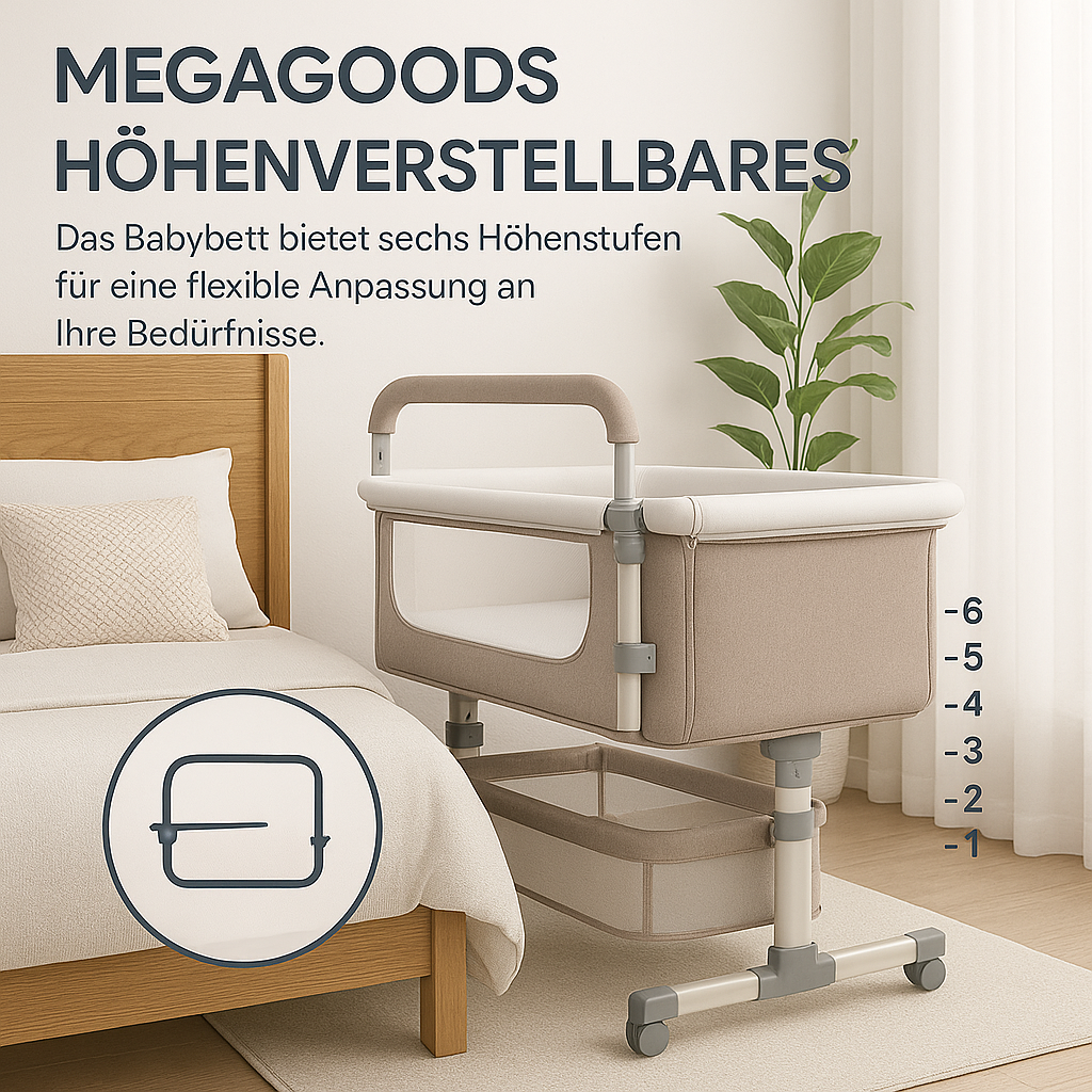Elektrische Babywiege mit Bluetooth Musik Pendelschaukelfunktion DE.