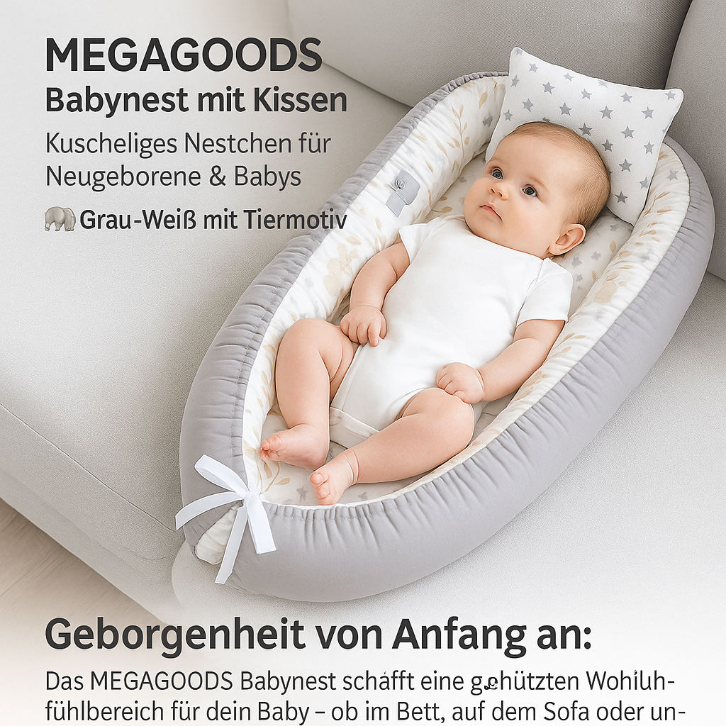 Baby Nest Kuschelnest Neugeborene atmungsaktiv verstellbar DE.