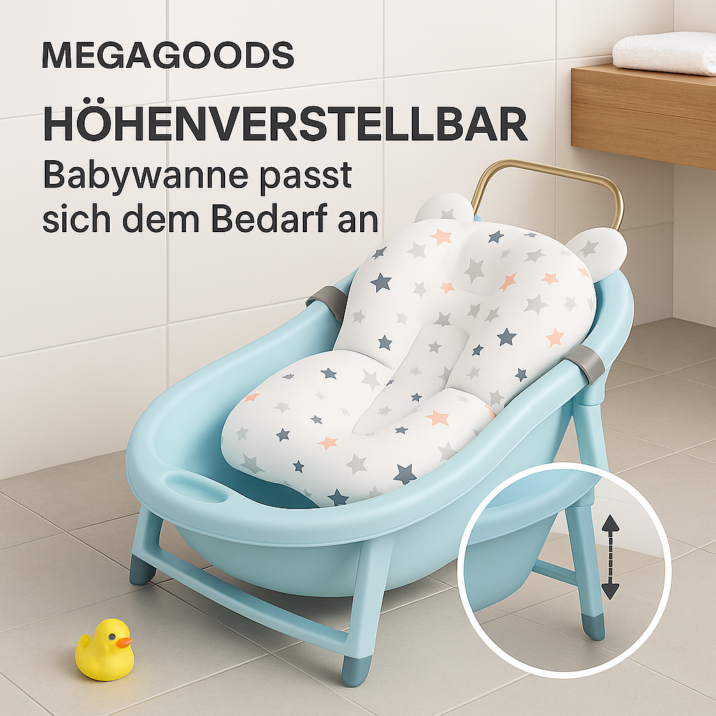 Baby Badewannensitz Kissen faltbar schwimmfähig höhenverstellbar DE.