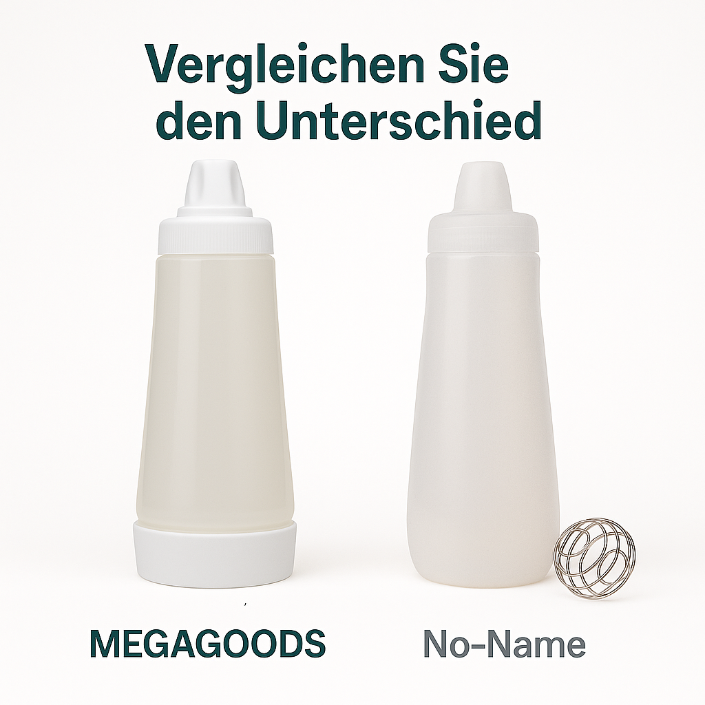 Pfannkuchenteig Flasche mit Mixerball für Backen Muffins Crepes DE.