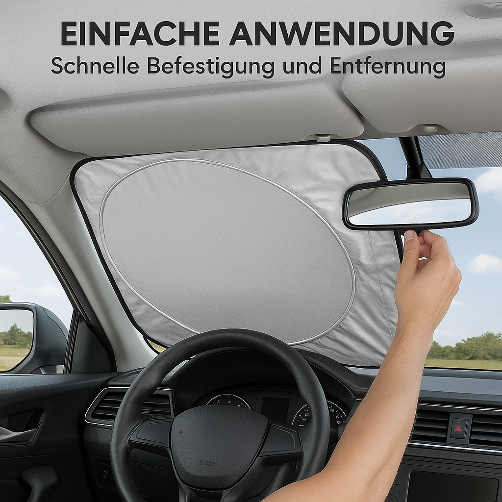 Auto-Sonnenschutz faltbar Silber reflektierend 99% UV-Schutz DE.