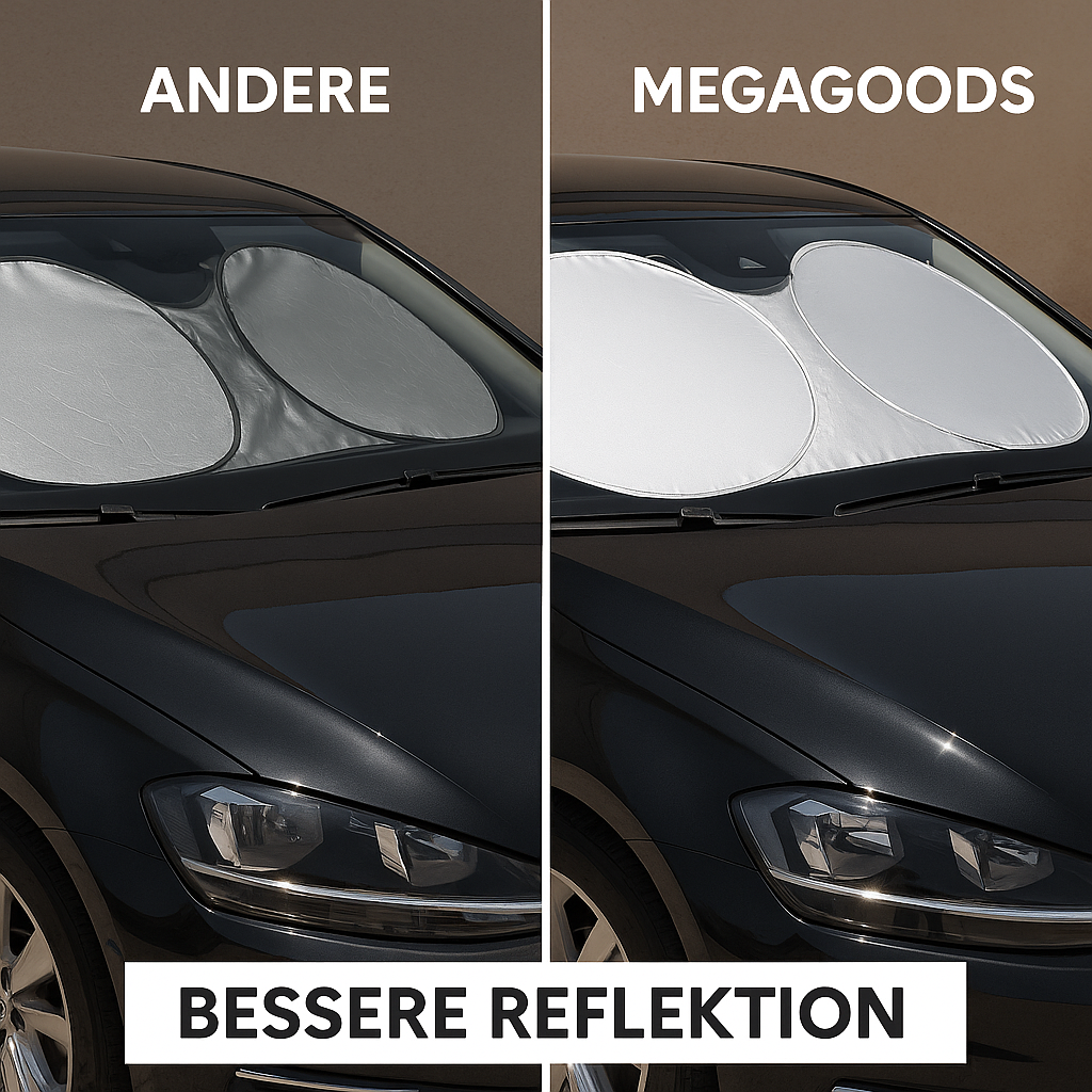 Auto-Sonnenschutz faltbar Silber reflektierend 99% UV-Schutz DE.