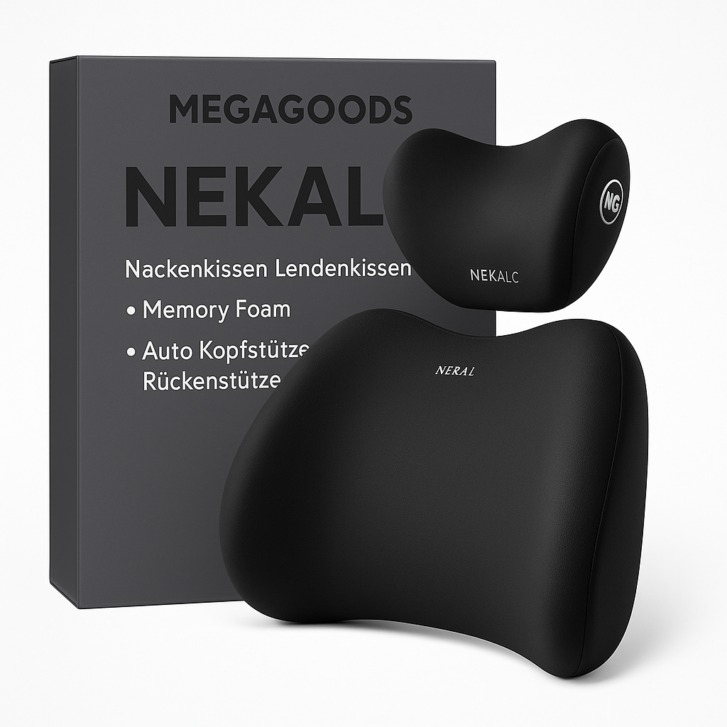Nackenkissen Lendenkissen Set Memory Foam Auto Kopfstütze Rückenstütze DE.