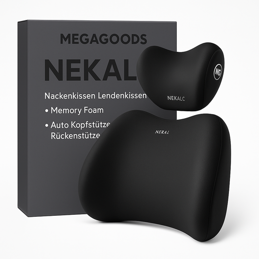 Nackenkissen Lendenkissen Set Memory Foam Auto Kopfstütze Rückenstütze DE.