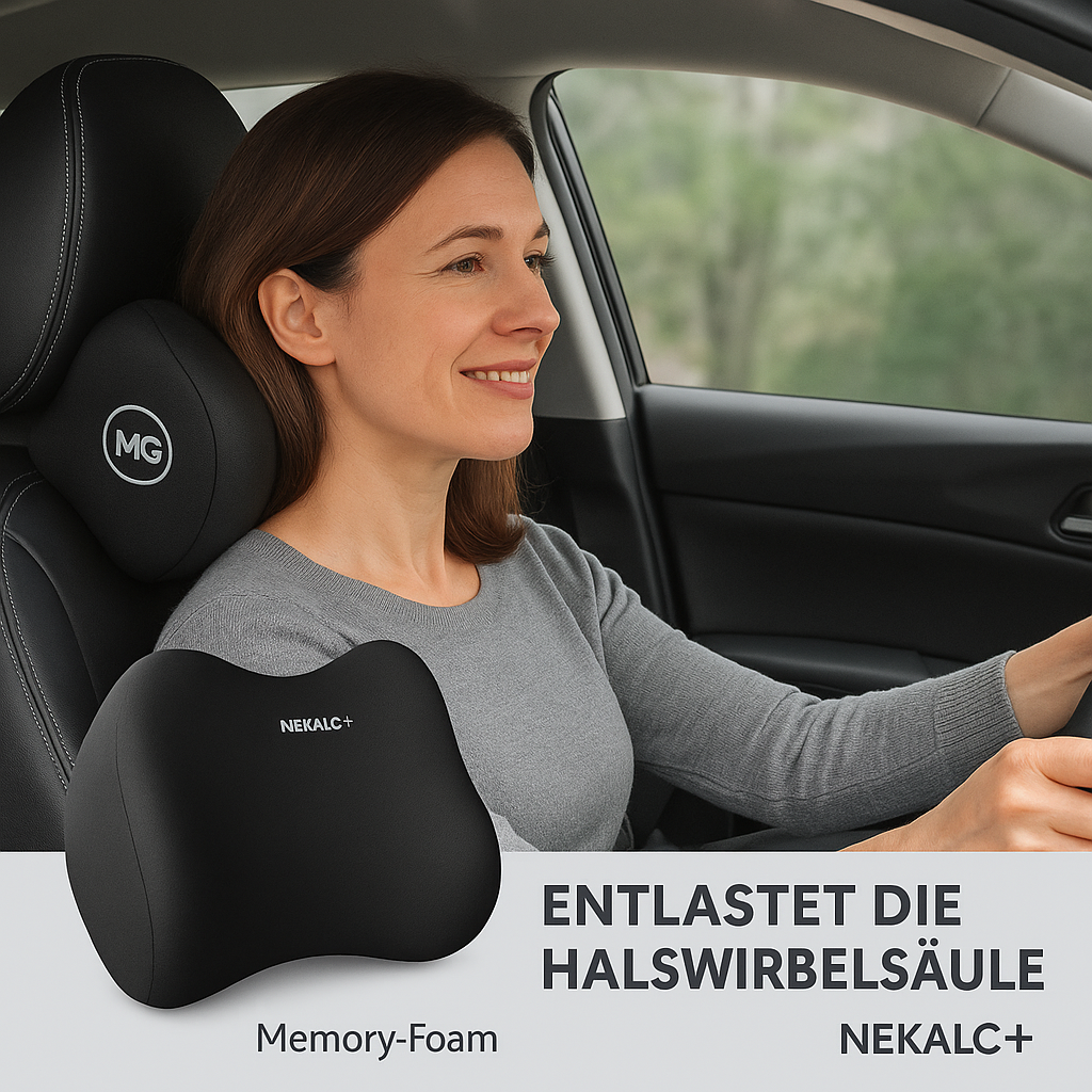 Nackenkissen Lendenkissen Set Memory Foam Auto Kopfstütze Rückenstütze DE.