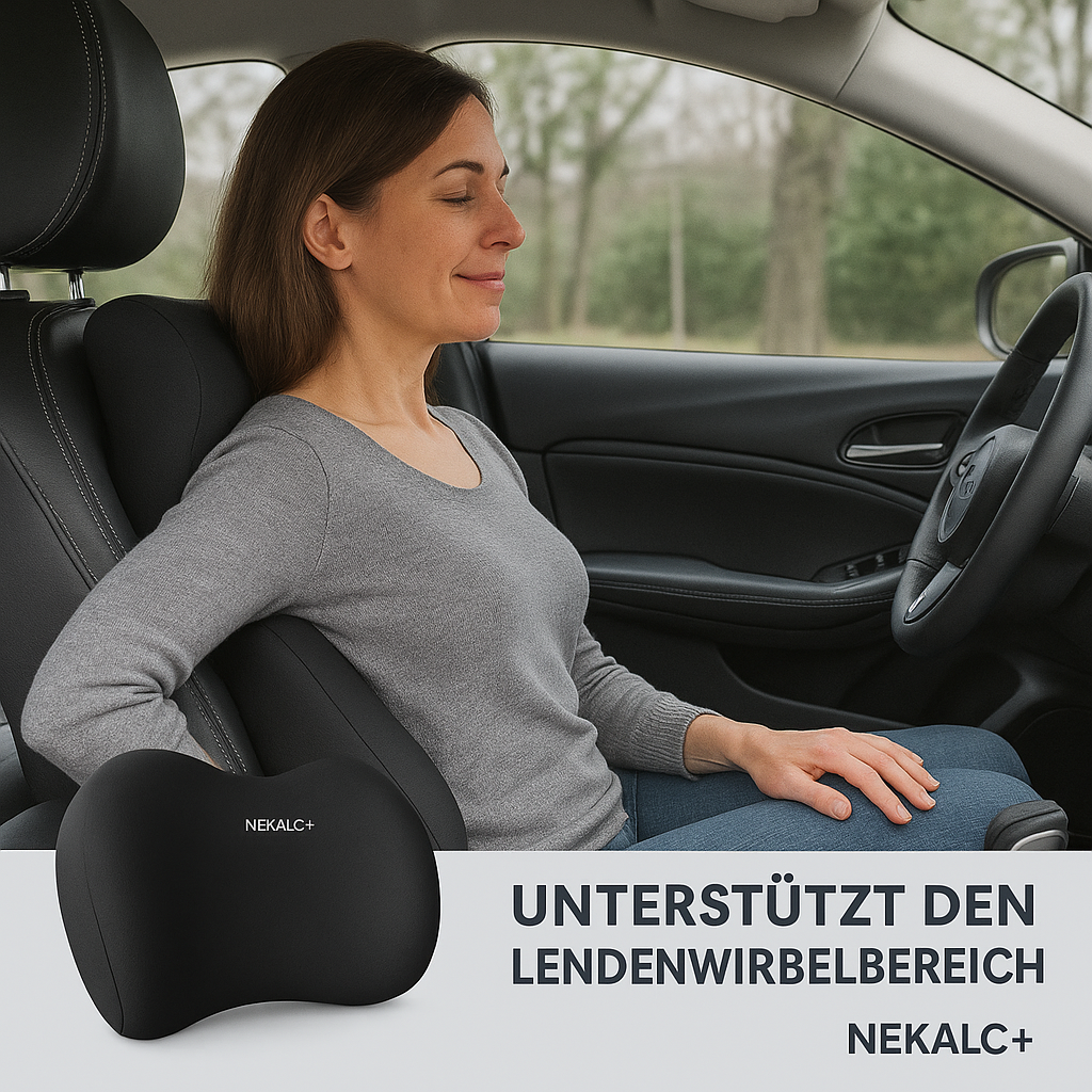 Nackenkissen Lendenkissen Set Memory Foam Auto Kopfstütze Rückenstütze DE.