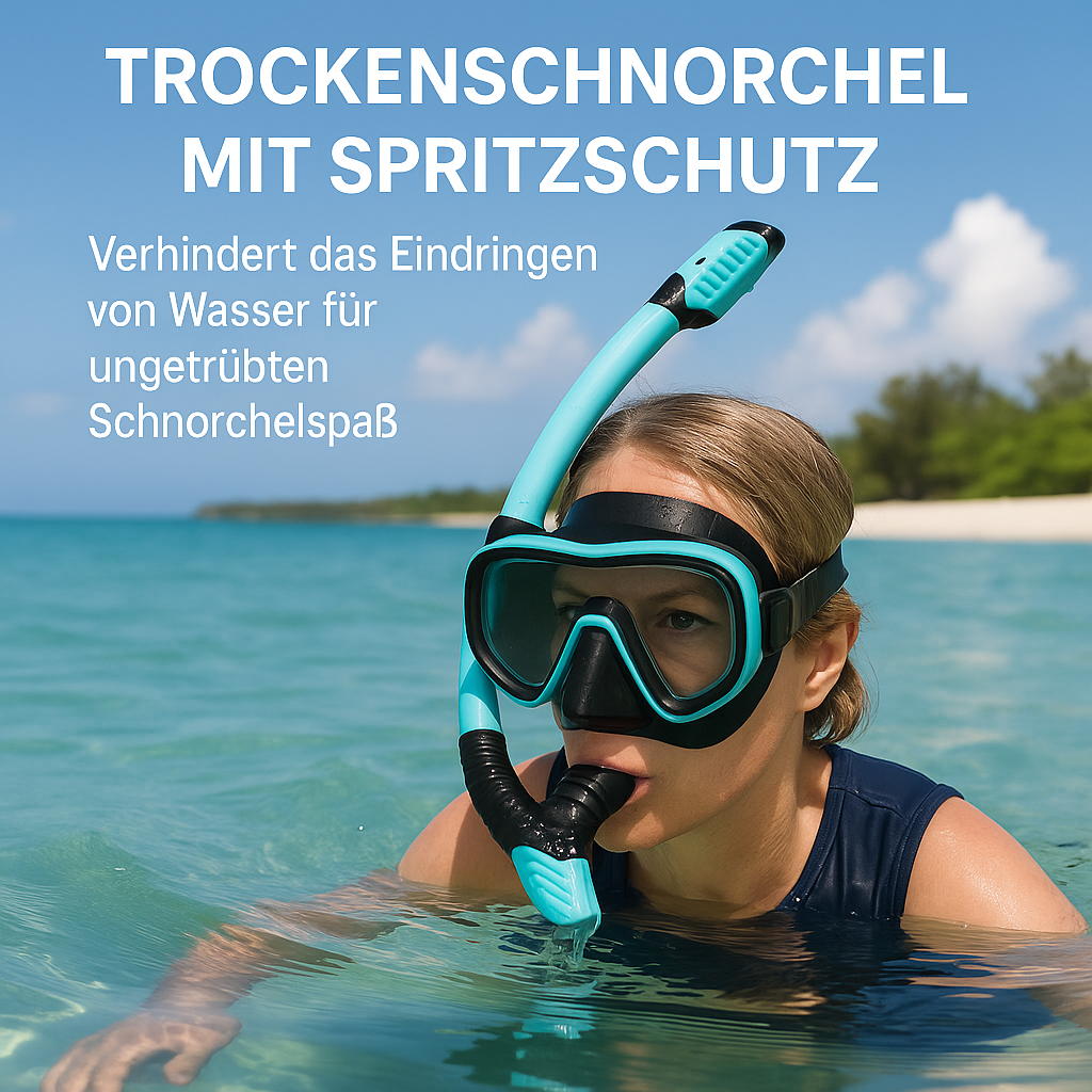Taucherbrille Schnorchel Set Erwachsene gehärtetes Glas Profi DE.