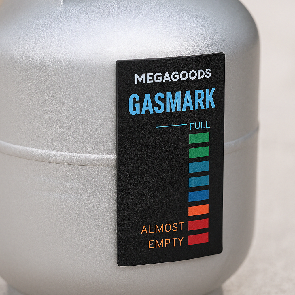Gasfüllstandsanzeige Testaufkleber Restdruck Prüfleiste DE.