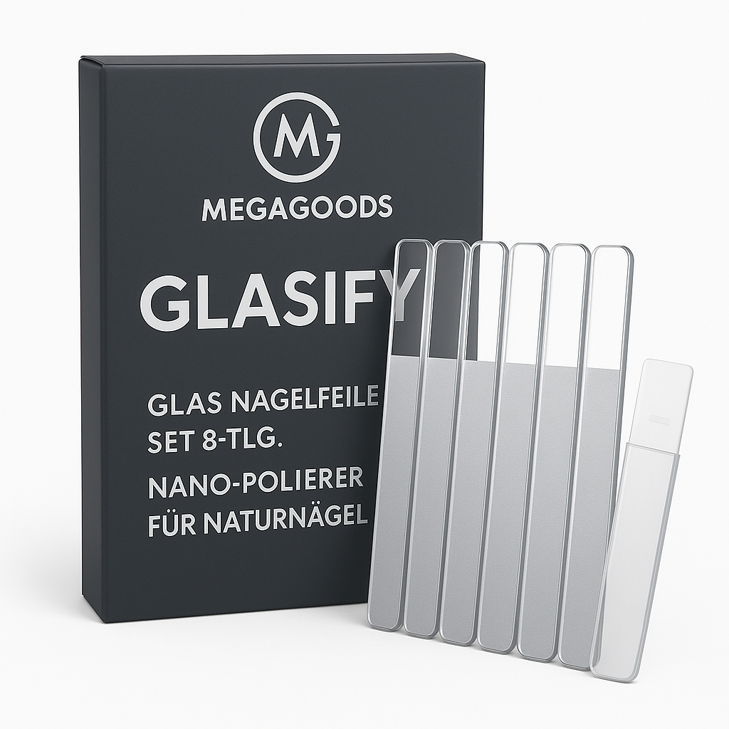 Glas Nagelfeile Set 8-tlg Nano Polierer für Naturnägel DE.