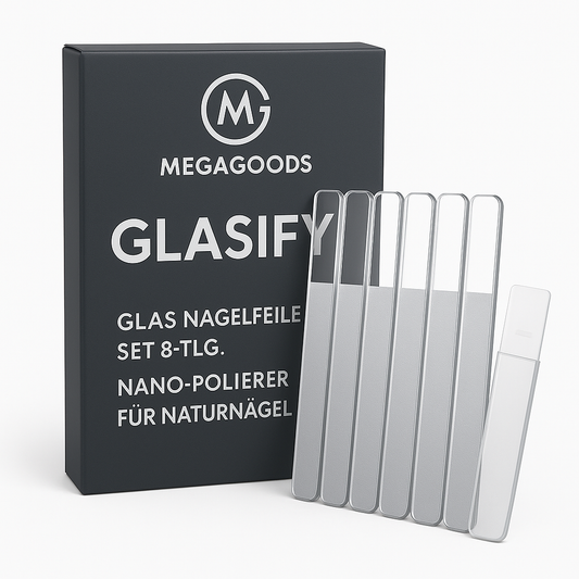 Glas Nagelfeile Set 8-tlg Nano Polierer für Naturnägel DE.