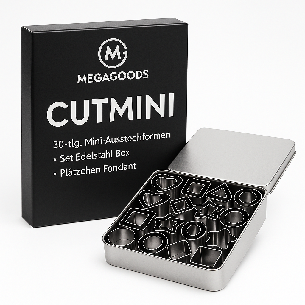 30-tlg. Mini-Ausstechformen Set Edelstahl Box Plätzchen Fondant DE.