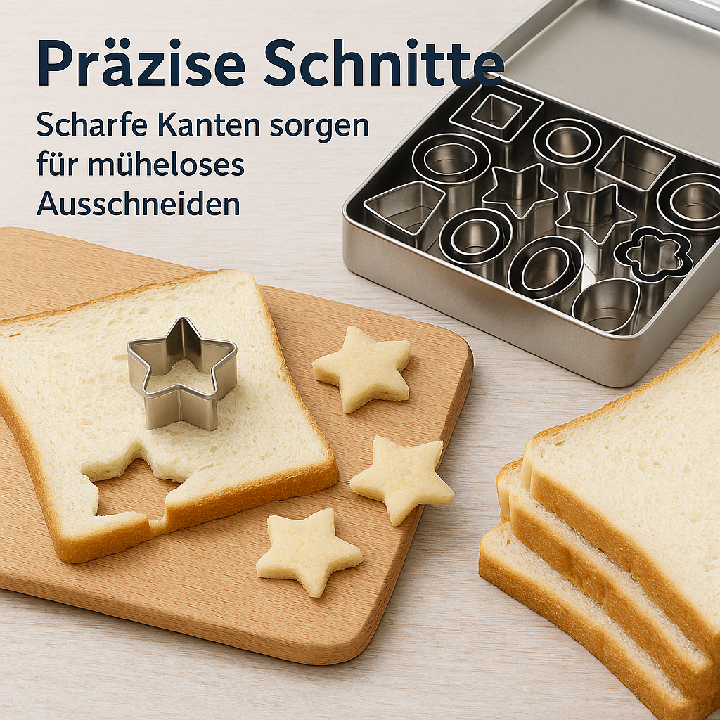 30-tlg. Mini-Ausstechformen Set Edelstahl Box Plätzchen Fondant DE.