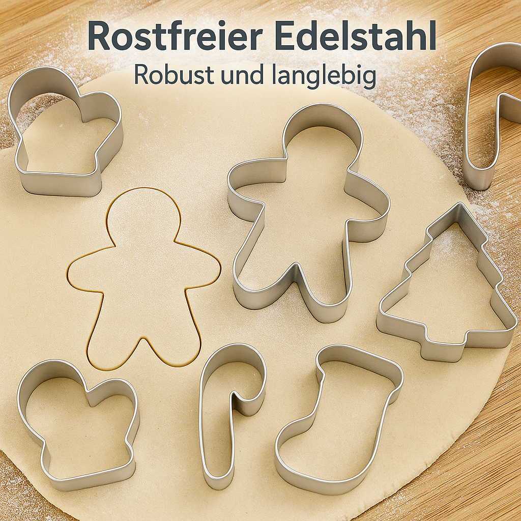 5-teiliges Weihnachts-Ausstechformen-Set Lebkuchen Tannenbaum DE.