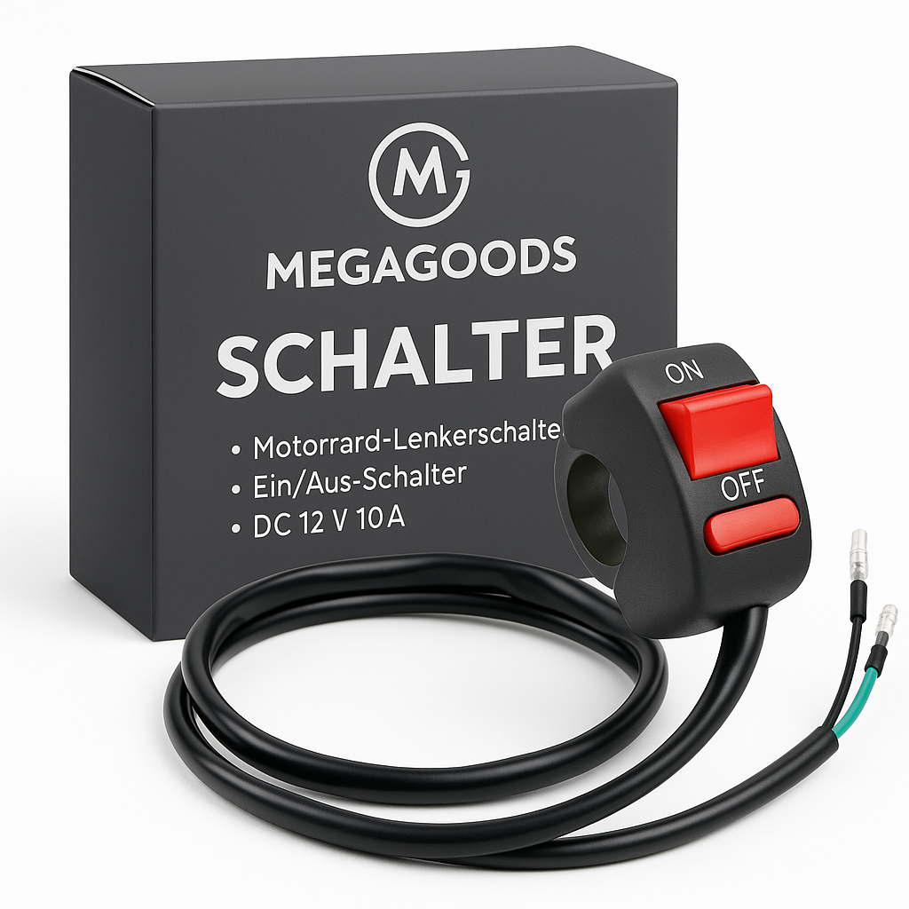 Motorrad Lenker Flammenschalter Ein Aus Schalter DC12V 10A Schwarz DE.