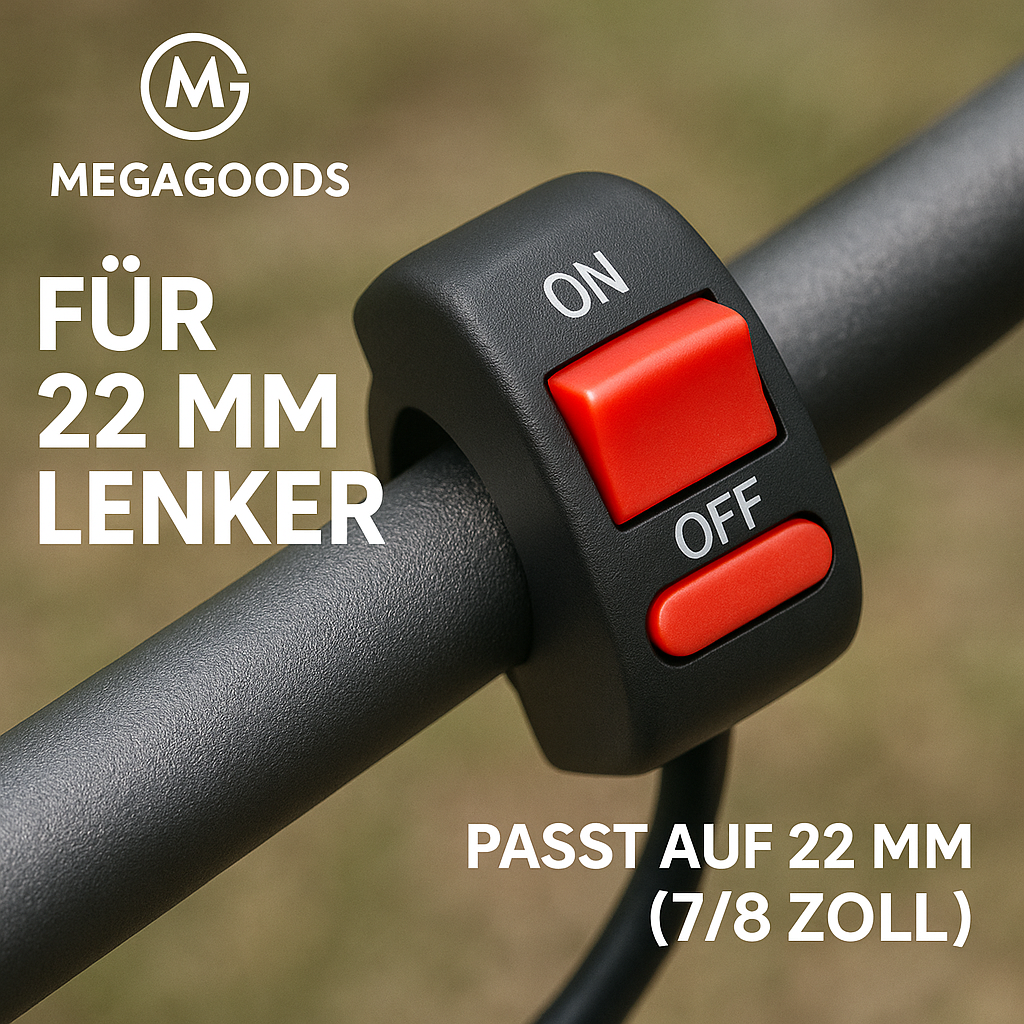 Motorrad Lenker Flammenschalter Ein Aus Schalter DC12V 10A Schwarz DE.
