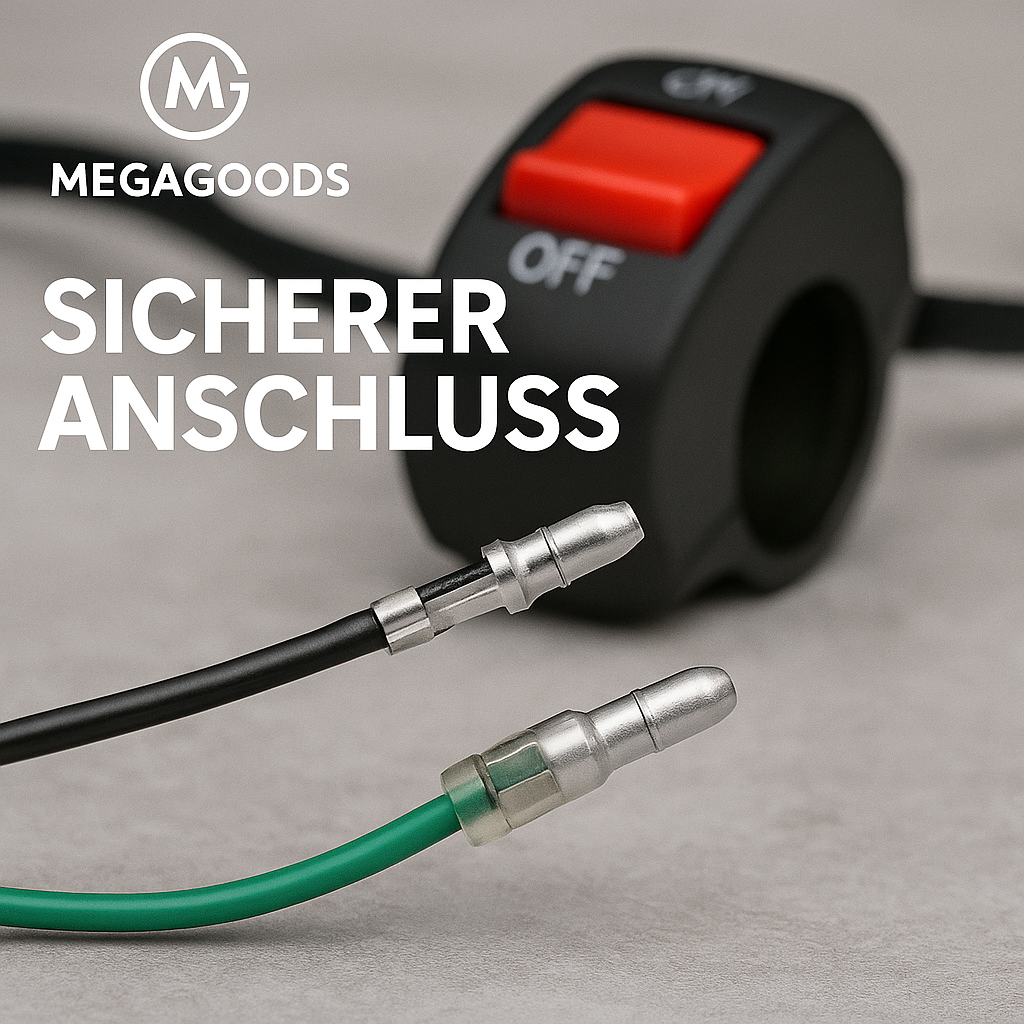 Motorrad Lenker Flammenschalter Ein Aus Schalter DC12V 10A Schwarz DE.