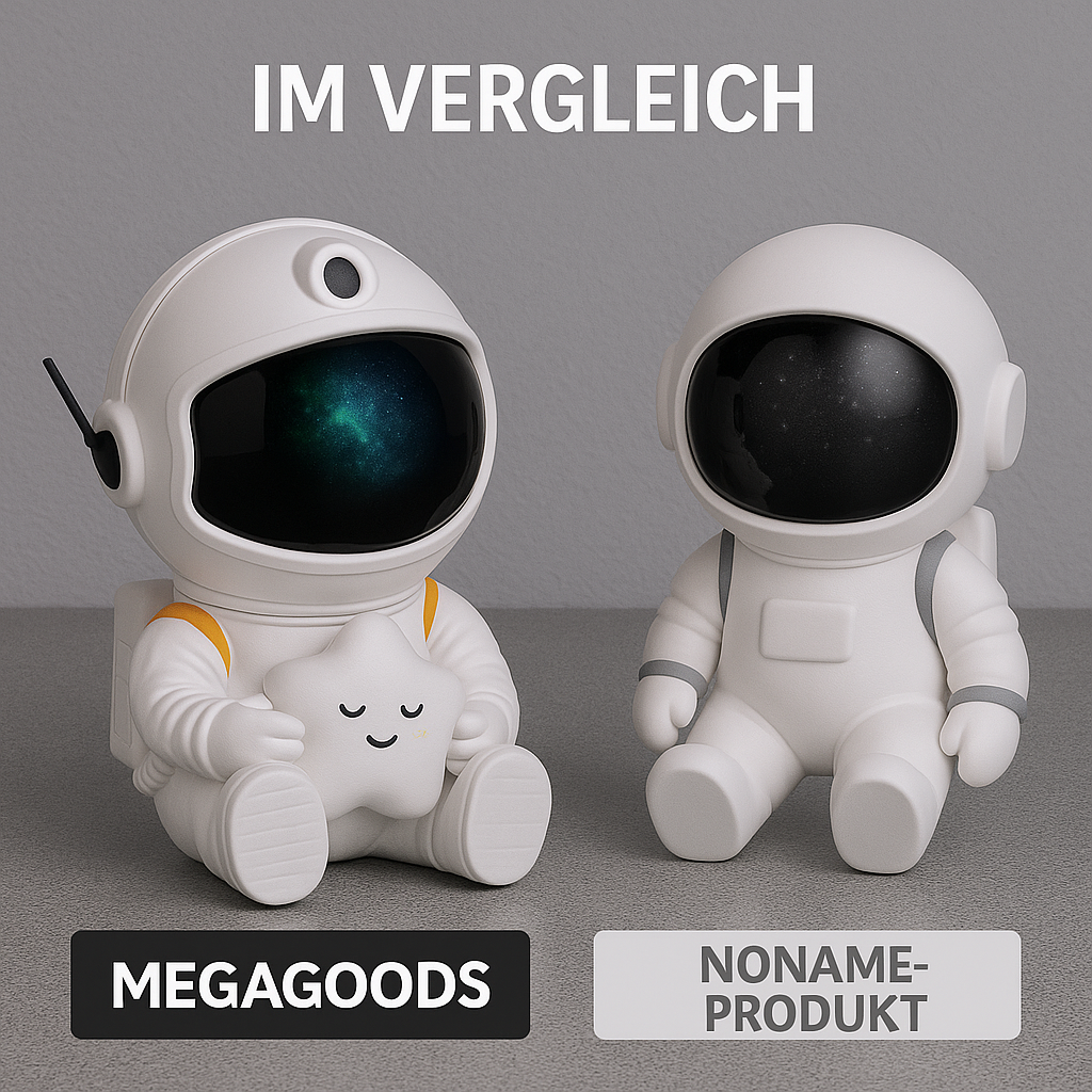 Sternenprojektor LED Astronaut mit Galaxie und Nebel für Kinder DE.