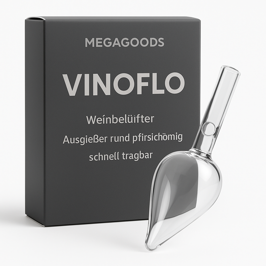 Weinbelüfter Ausgießer rund pfirsichförmig schnell tragbar DE.