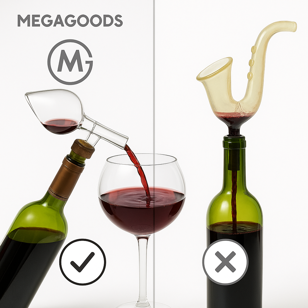 Weinbelüfter Ausgießer rund pfirsichförmig schnell tragbar DE.