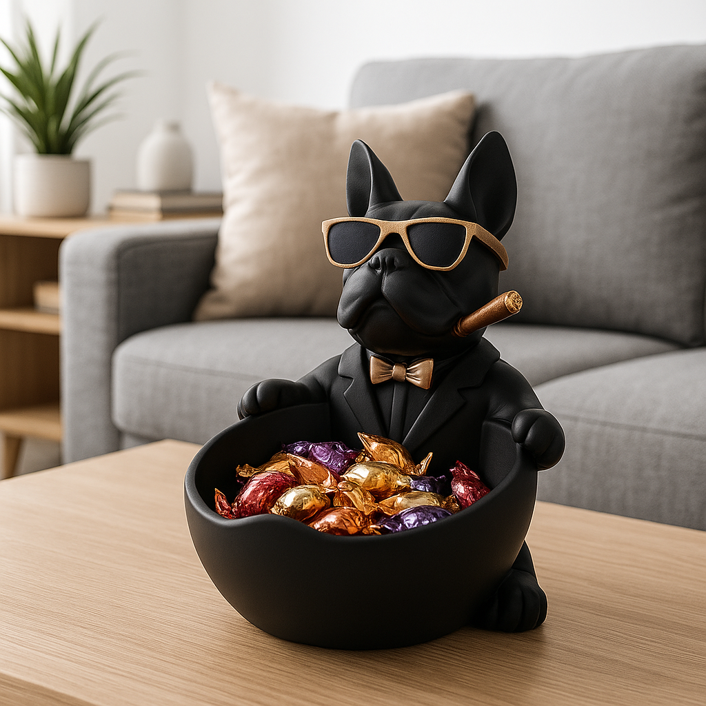 Hund Figur Deko Aufbewahrungsbox Resin Skulptur Tierstatue DE.