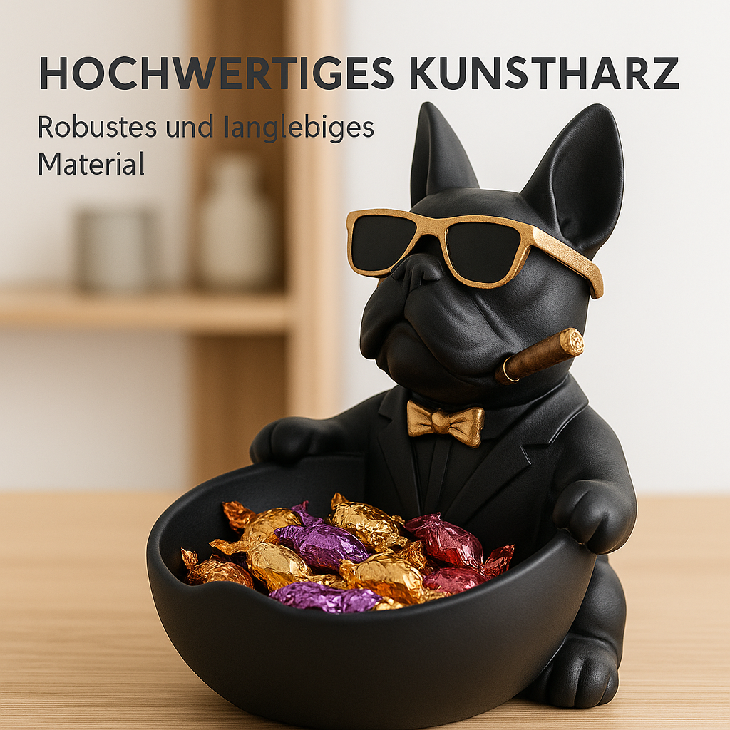 Hund Figur Deko Aufbewahrungsbox Resin Skulptur Tierstatue DE.