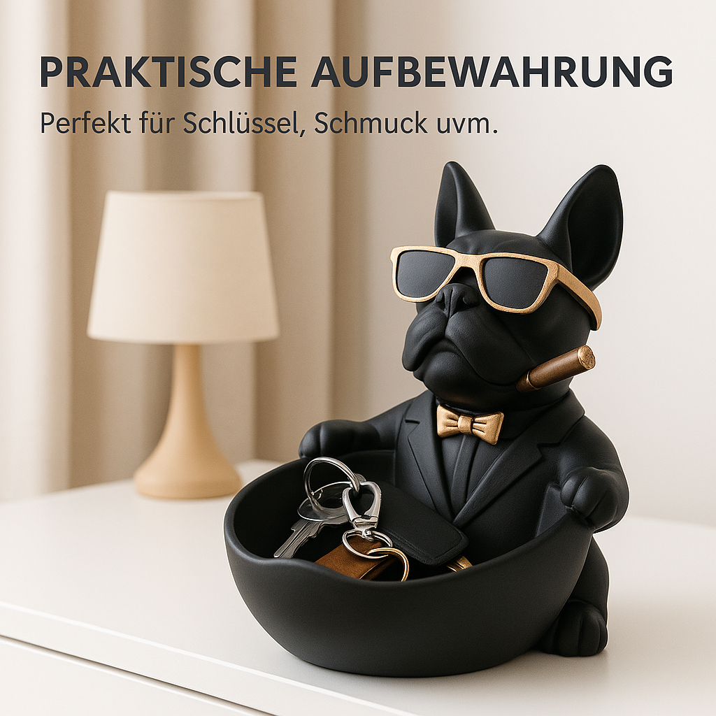 Hund Figur Deko Aufbewahrungsbox Resin Skulptur Tierstatue DE.