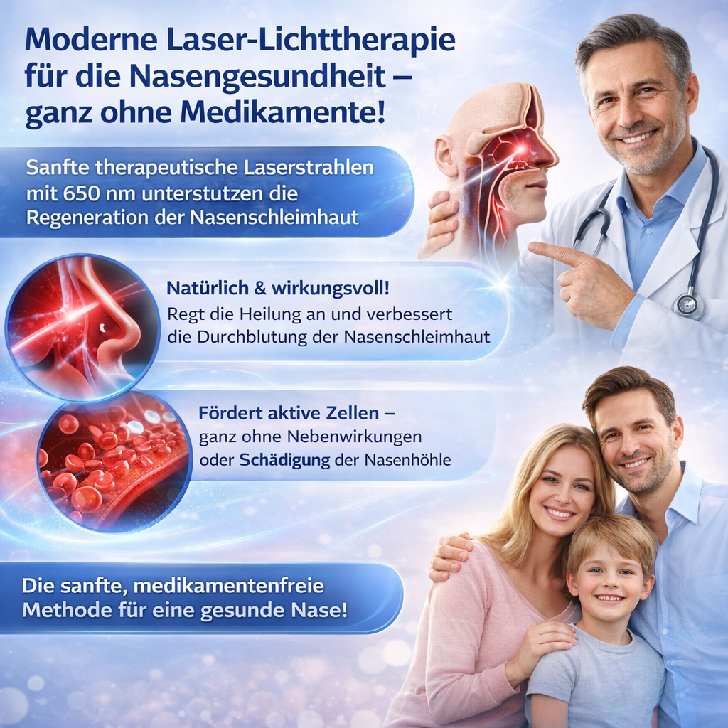 OrthoNasal™ Light - Rotlicht Therapiegerät bei Rhinitis, Sinusitis & angeschwollenen Nebenhöhlen