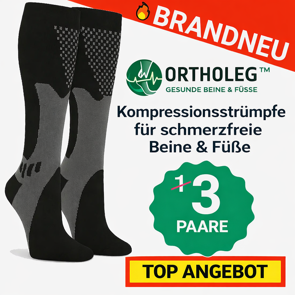 OrthoLeg™ Kompressionsstrümpfe Stützstrümpfe Spezial 3 Paar – für Beine & Füße