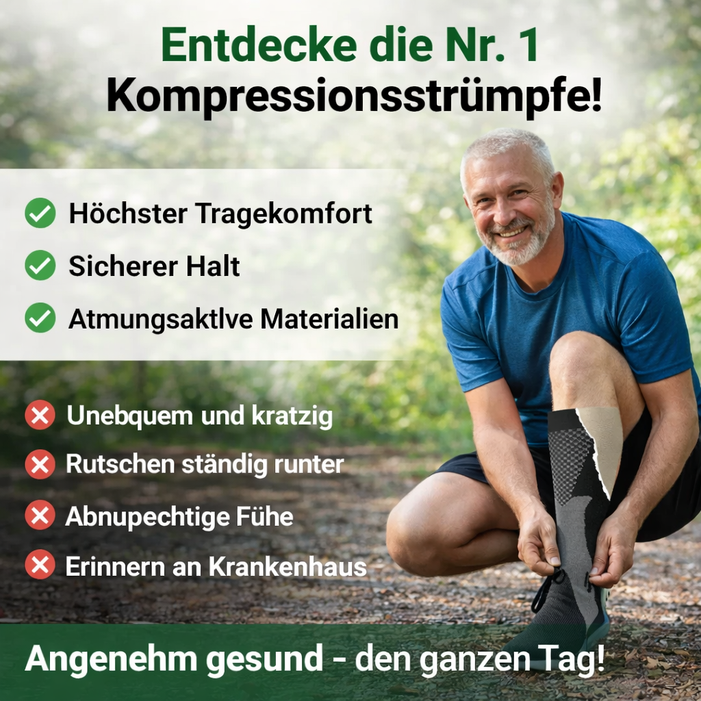 OrthoLeg™ Kompressionsstrümpfe Stützstrümpfe Spezial 3 Paar – für Beine & Füße