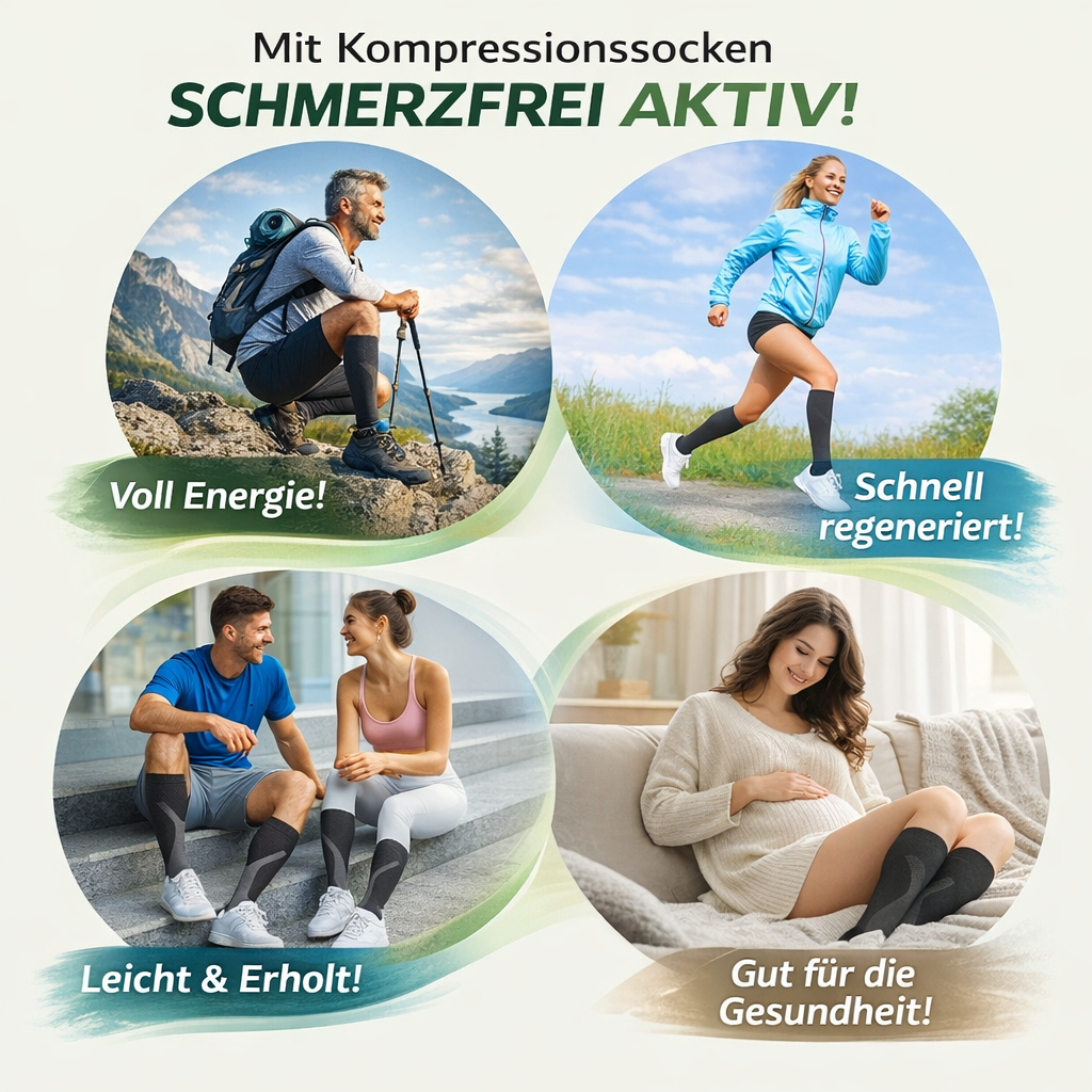 OrthoLeg™ Kompressionsstrümpfe Stützstrümpfe Spezial 3 Paar – für Beine & Füße