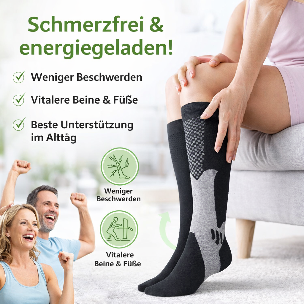 OrthoLeg™ Kompressionsstrümpfe Stützstrümpfe Spezial 3 Paar – für Beine & Füße