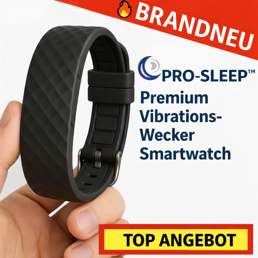 PRO-SLEEP™ Premium Vibrations-Wecker Smartwatch Armbanduhr Schrittzähler Fitness Tracker
