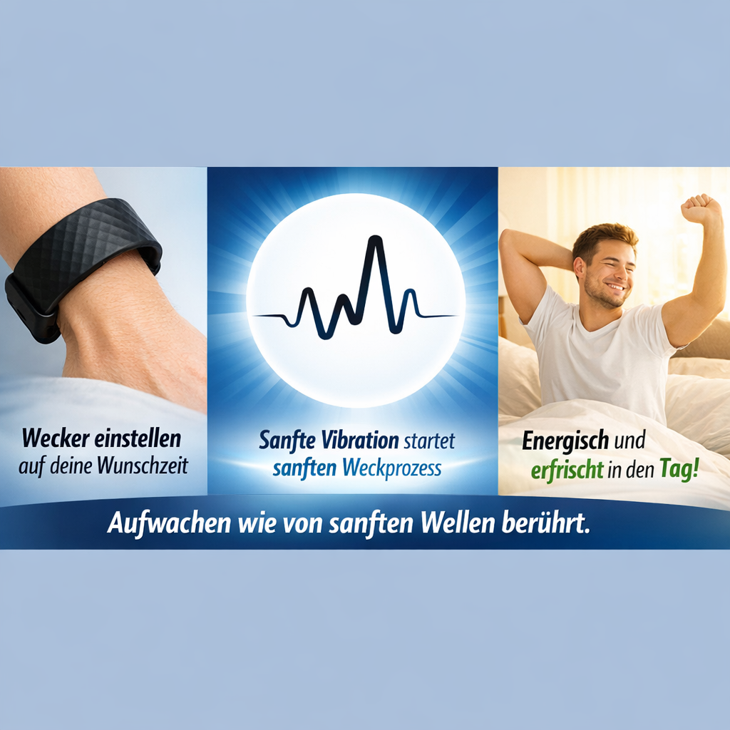PRO-SLEEP™ Premium Vibrations-Wecker Smartwatch Armbanduhr Schrittzähler Fitness Tracker