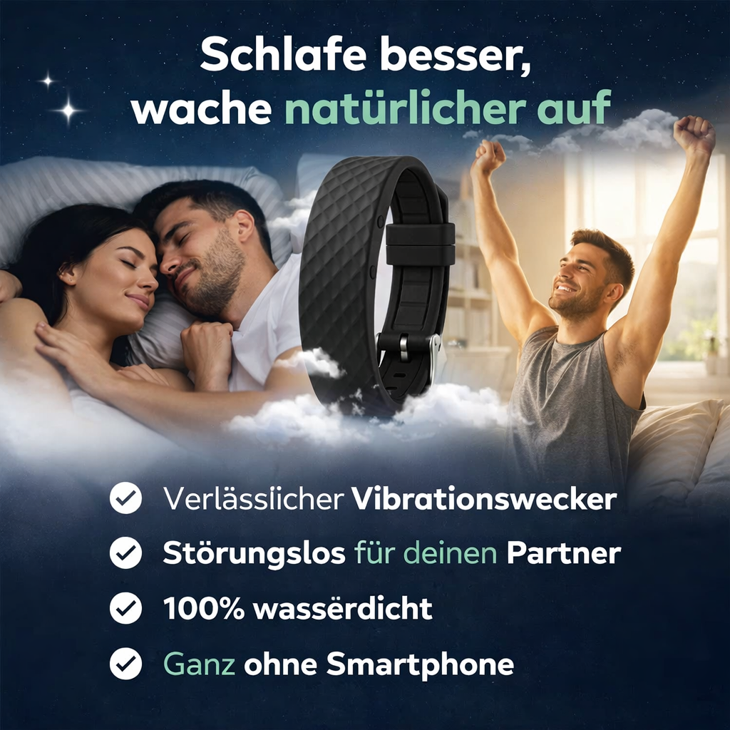 PRO-SLEEP™ Premium Vibrations-Wecker Smartwatch Armbanduhr Schrittzähler Fitness Tracker