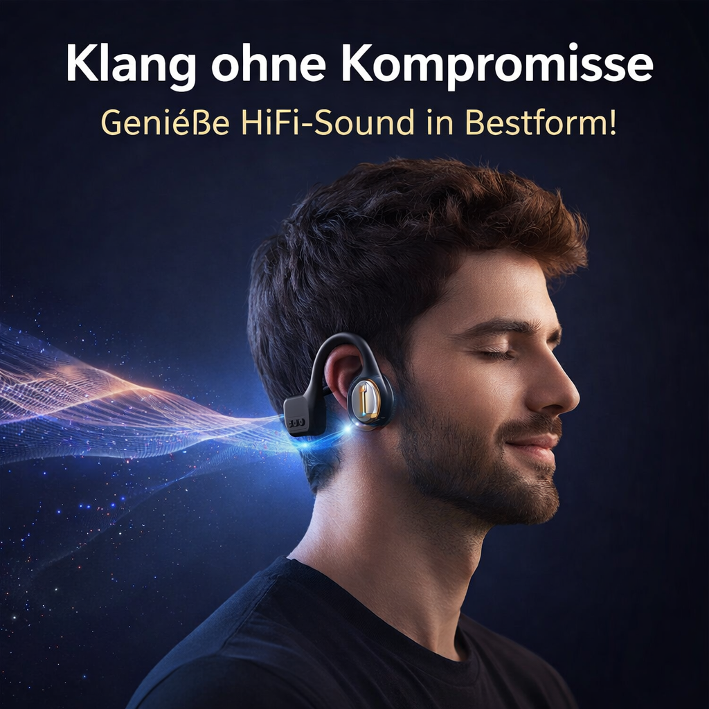 Cranovib™ Knochenschall Kopfhörer Knochenleitung Ohrhörer Bluetooth Open Ear wasserdicht